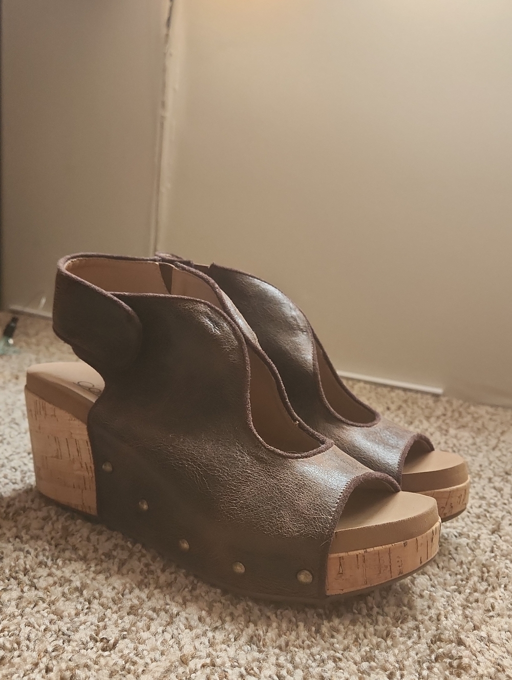 Corkys Brown Cork Wedge Sandals -NEVER WORN-